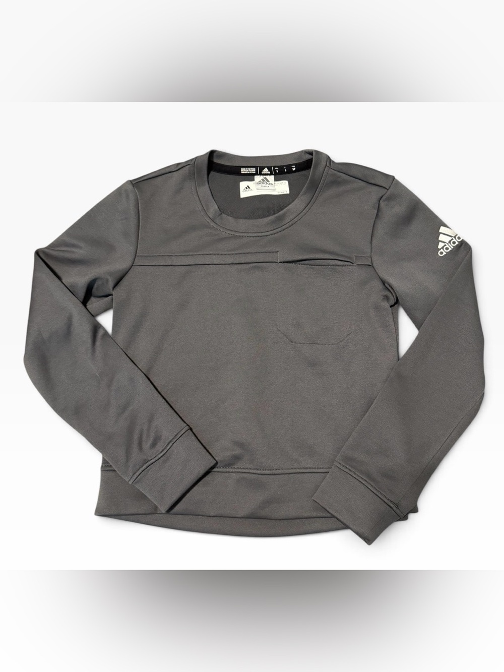 adidas Gray Aeroready *Sample* Crewneck Sweatshirt